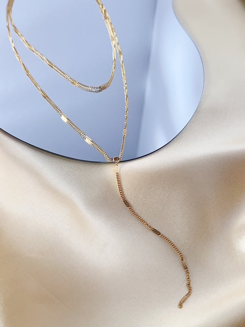 Cascade Link layered necklace